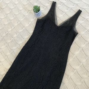 {BCBGMaxAzria} Lace Sheath Dress Mesh Straps